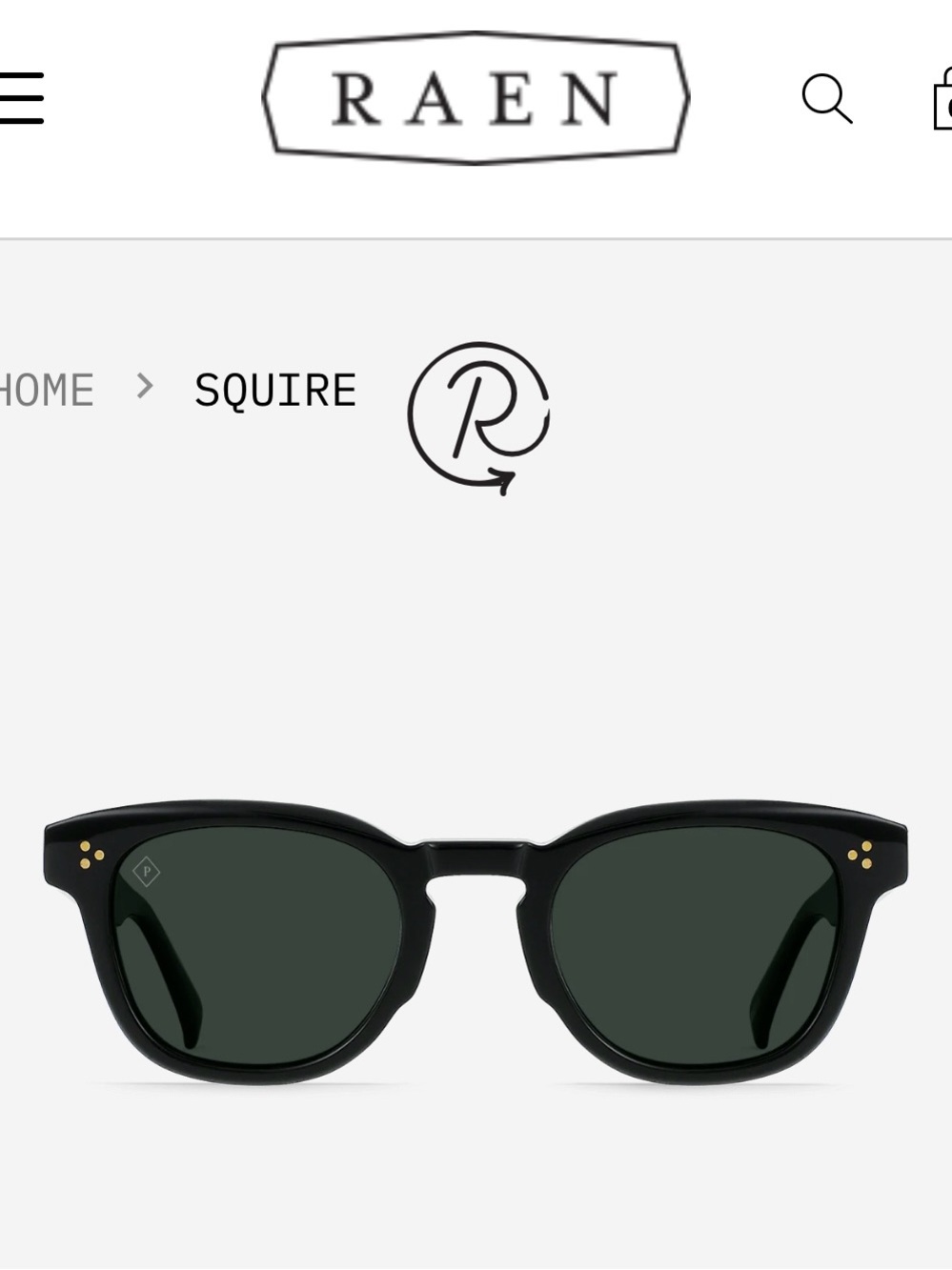 RAEN Squire Black Frame with Dark Green Lenses